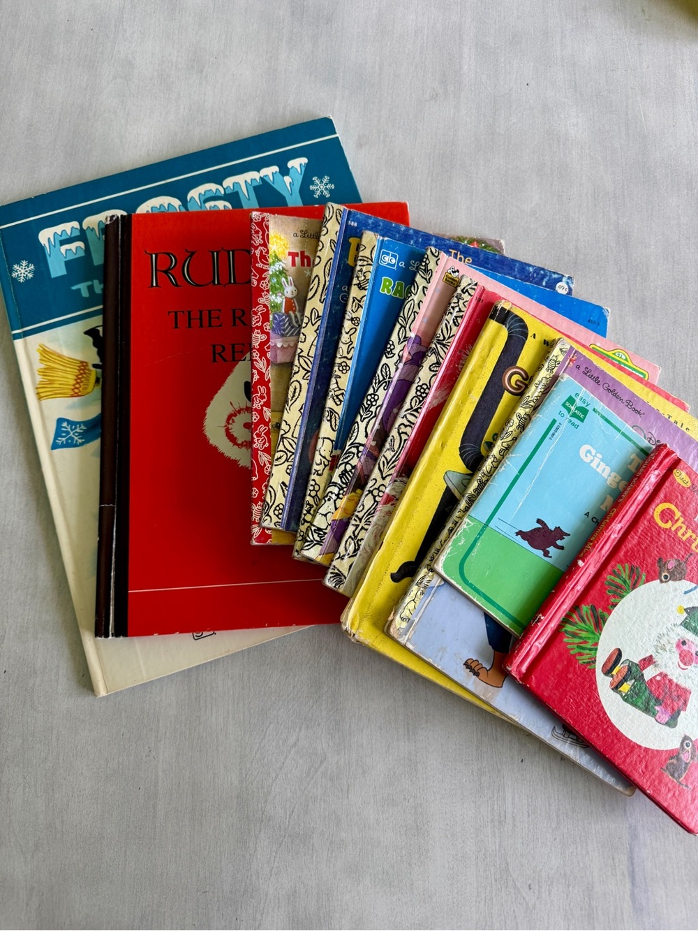 Vintage Christmas Children's Book Lot (9 of themLittle Golden Books)